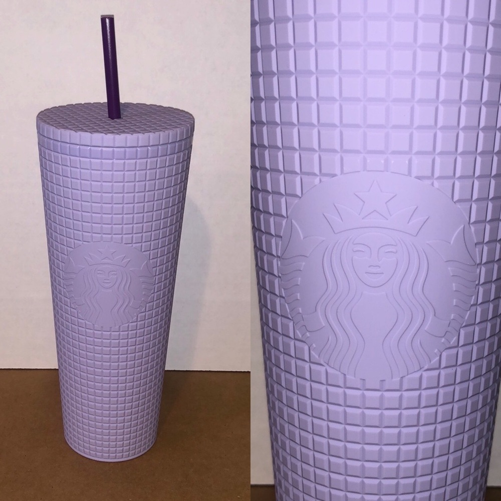 Lavender Grid Starbucks Tumbler